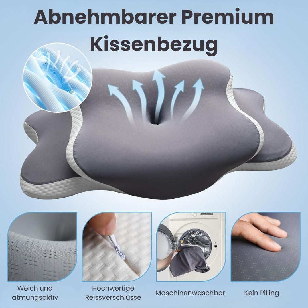 DeepNite ErgoCloud Pro™ - Orthopädisches Premium Nackenkissen - DeepNite